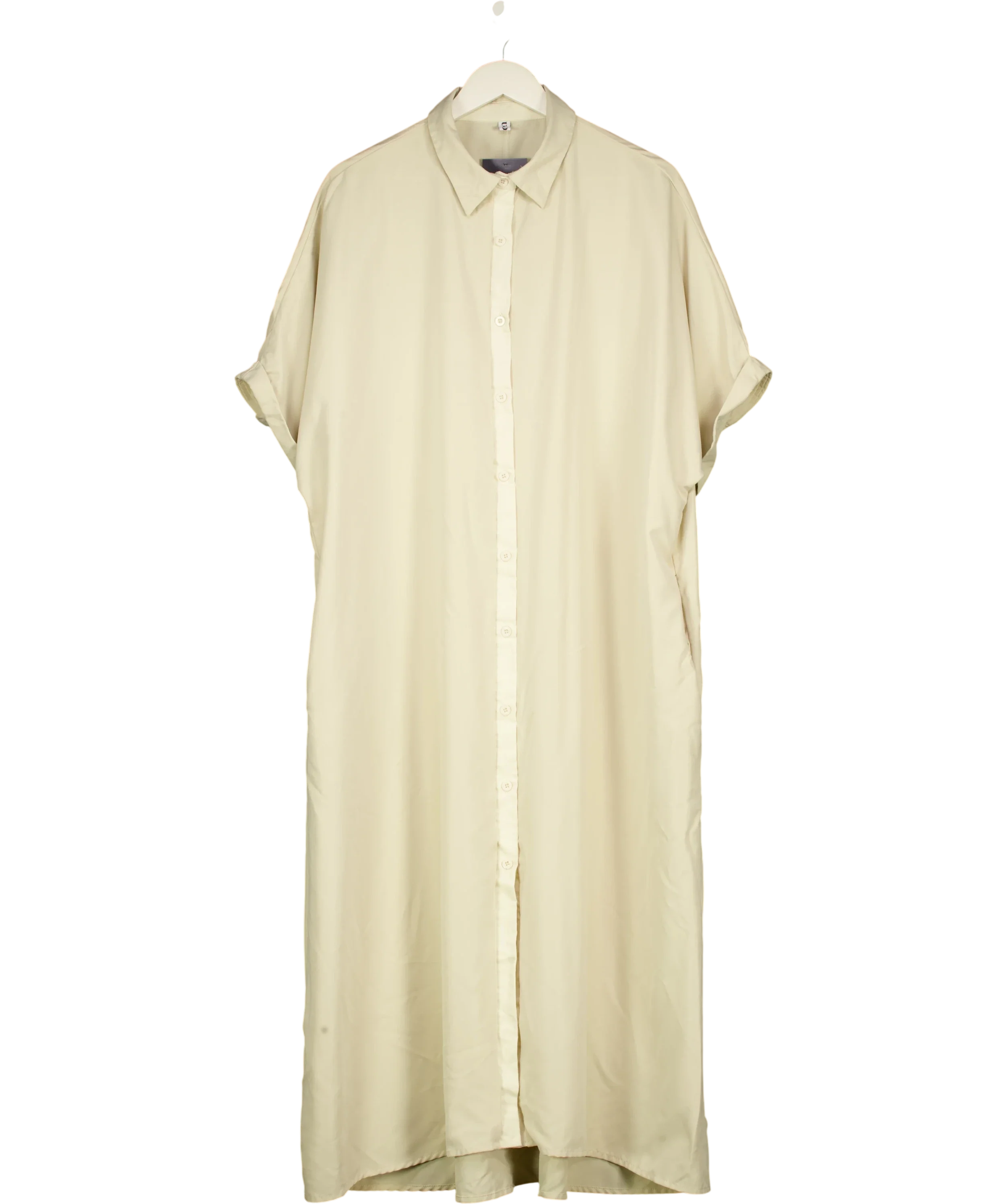 UOOZEE Beige Beige Short Sleeve Shirt Dress, size UK XXL — front