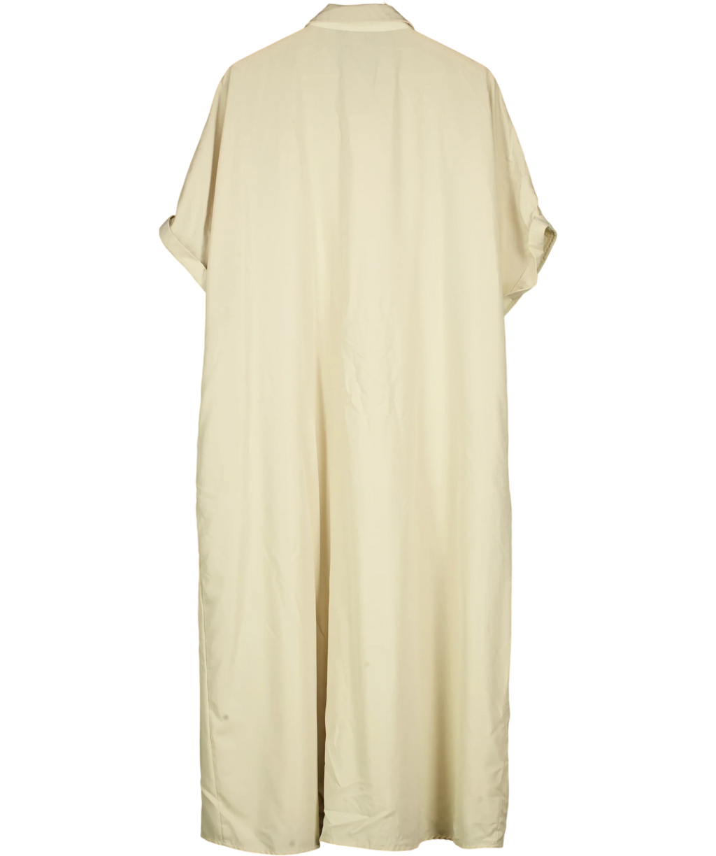 UOOZEE Beige Beige Short Sleeve Shirt Dress, size UK XXL — back