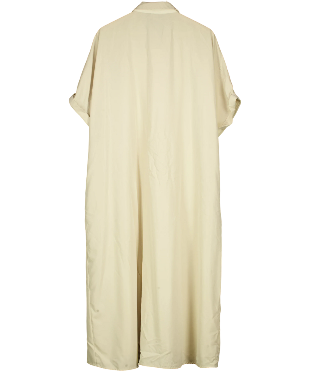 UOOZEE Beige Beige Short Sleeve Shirt Dress, size UK XXL — back