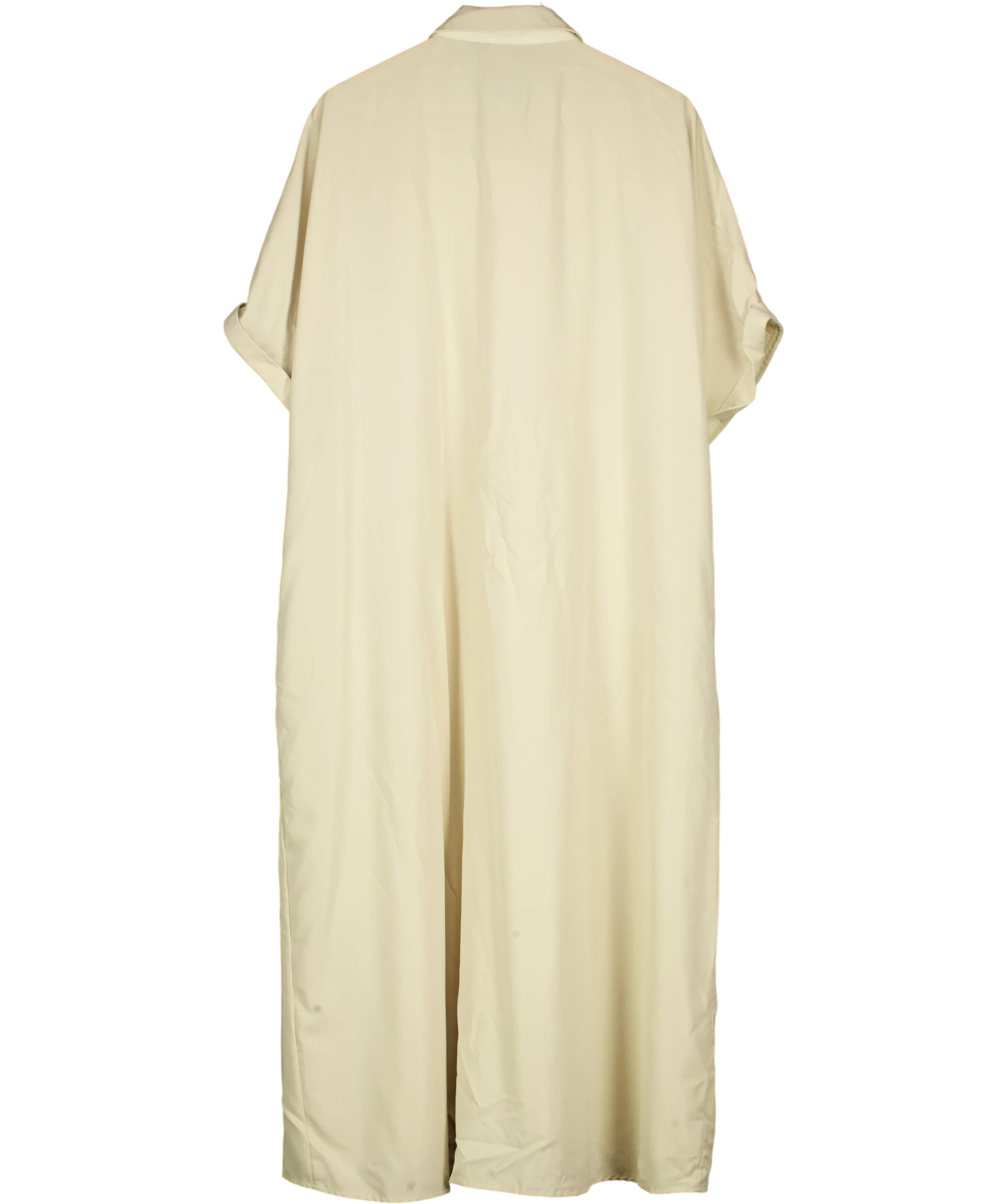 UOOZEE Beige Beige Short Sleeve Shirt Dress, size UK XXL — back