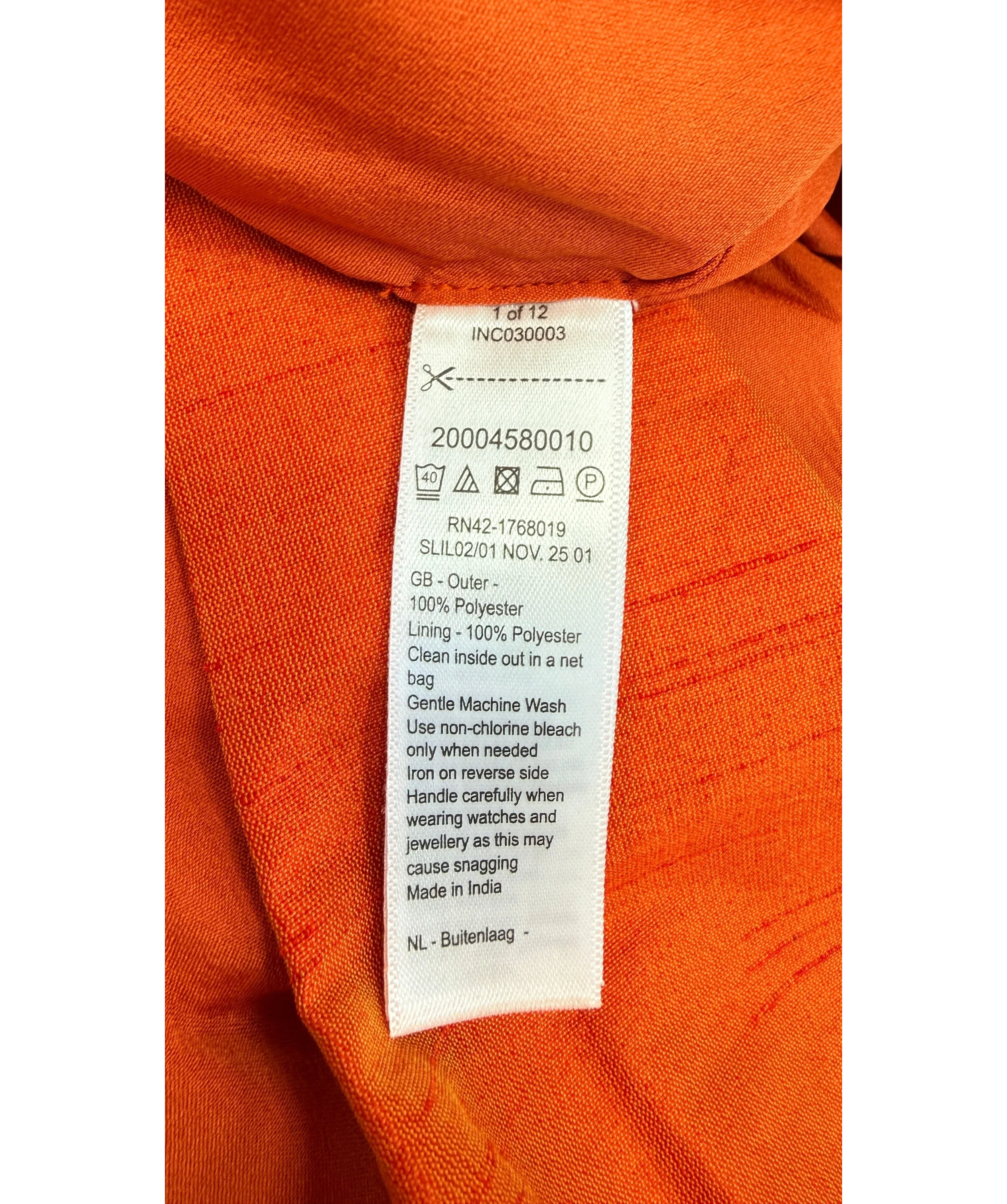 Monsoon Orange Mila Puff Sleeve Bow Jacket and Dress Set Orange, size UK 22 — label