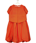 Monsoon Orange Mila Puff Sleeve Bow Jacket and Dress Set Orange, size UK 22 — front