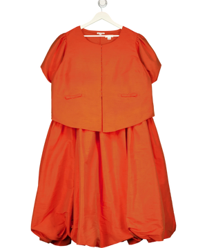 Monsoon Mila Puff Sleeve Bow Jacket And Dress Set Orange UK 22