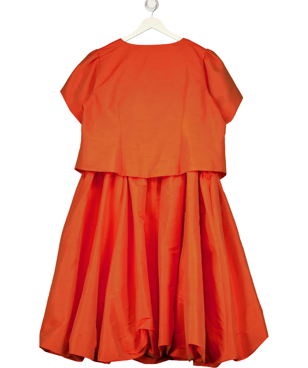 Monsoon Orange Mila Puff Sleeve Bow Jacket and Dress Set Orange, size UK 22 — back