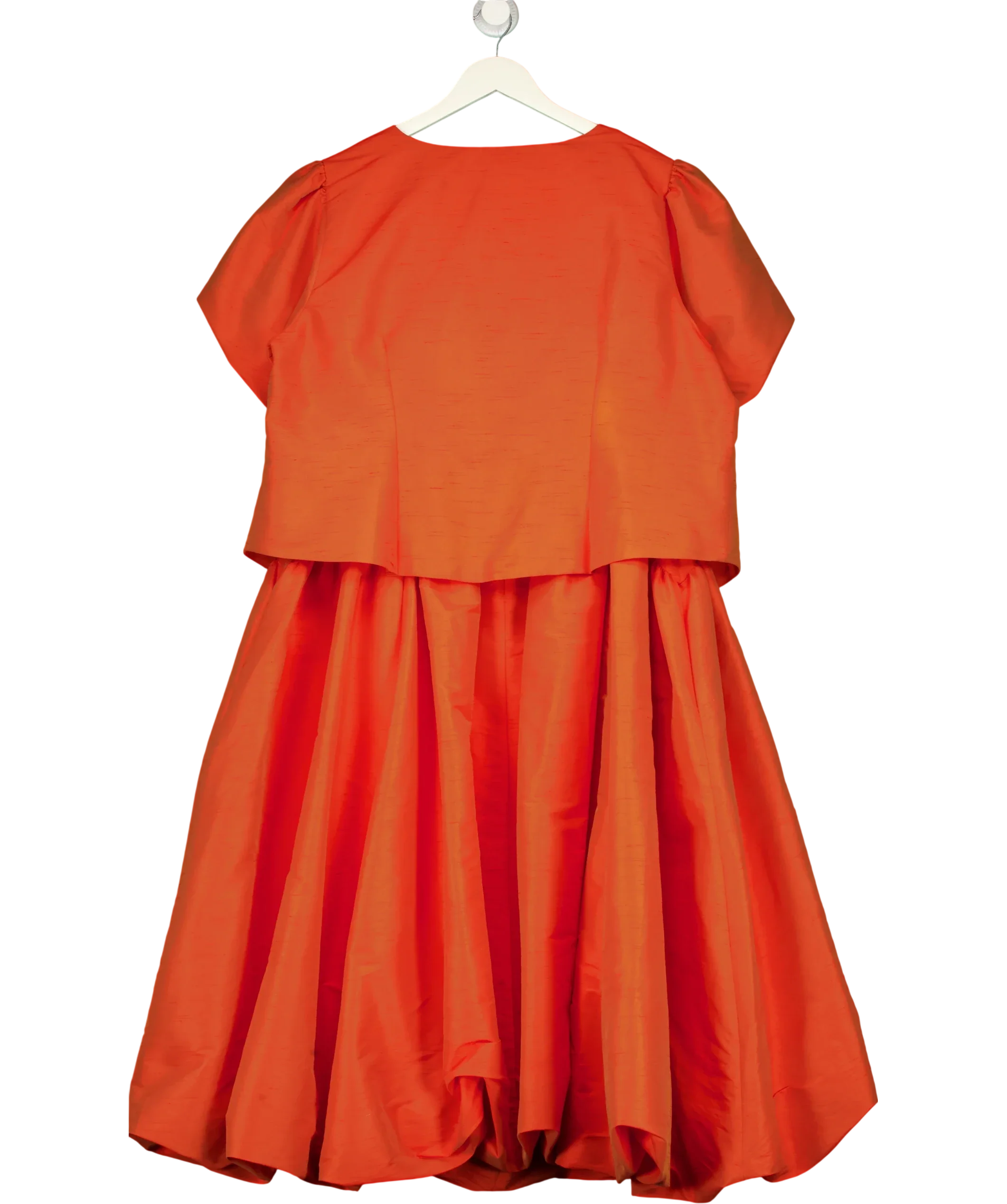 Monsoon Orange Mila Puff Sleeve Bow Jacket and Dress Set Orange, size UK 22 — back