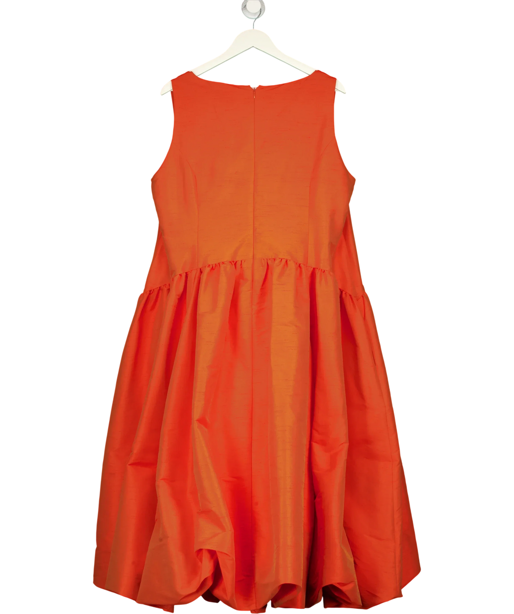 Monsoon Orange Mila Puff Sleeve Bow Jacket and Dress Set Orange, size UK 22 — fabric detail