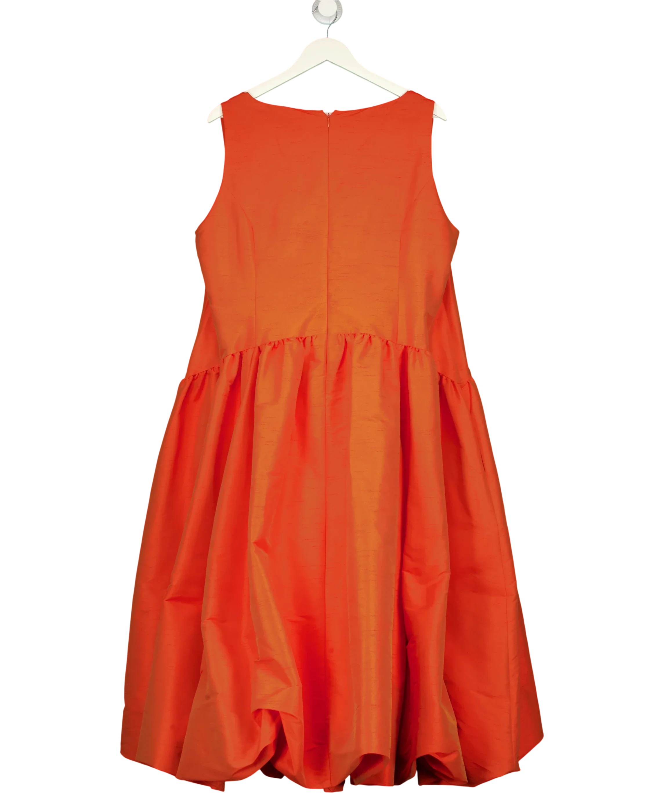 Monsoon Orange Mila Puff Sleeve Bow Jacket and Dress Set Orange, size UK 22 — fabric detail
