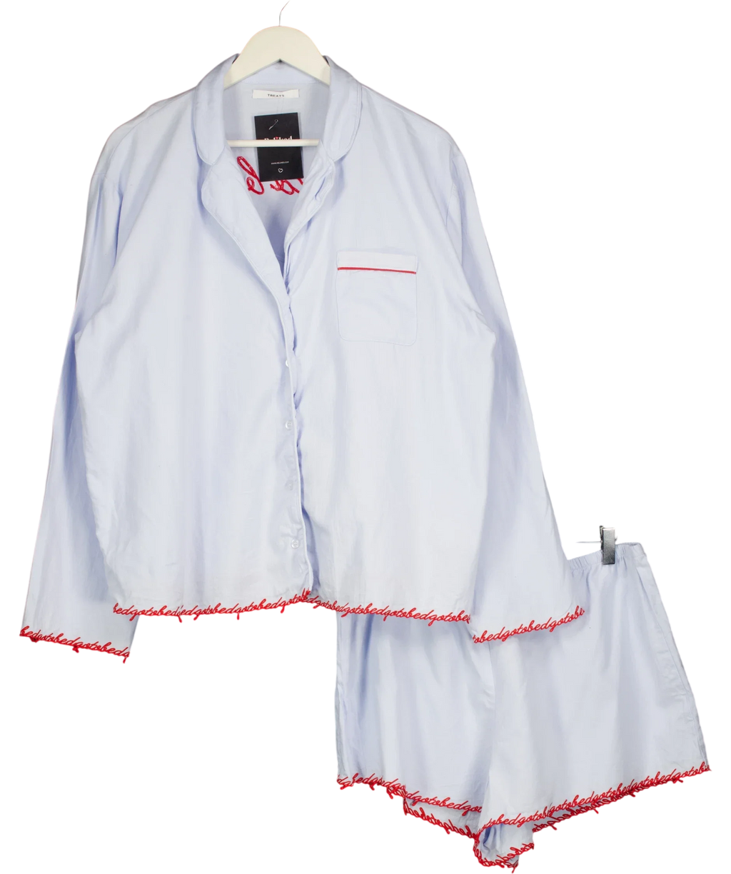 Treats Studio Blue Go To Bed Pyjamas Blue, size UK XL — front