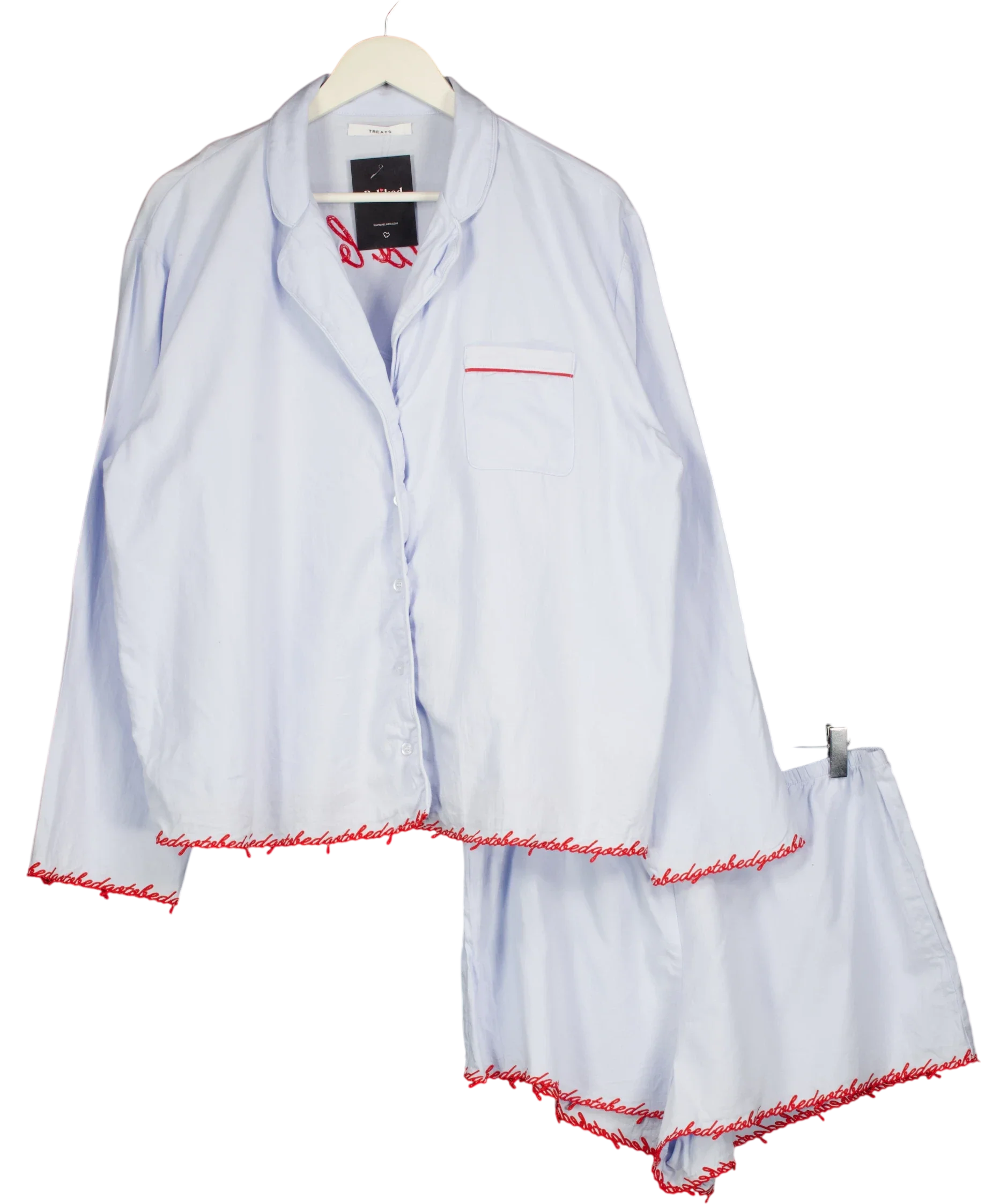 Treats Studio Blue Go To Bed Pyjamas Blue, size UK XL — front