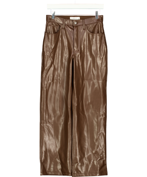 ABERCROMBIE & FITCH Abercrombie & Fitch The 90s Relaxed High Rise Faux Leather Jeans Brown W27