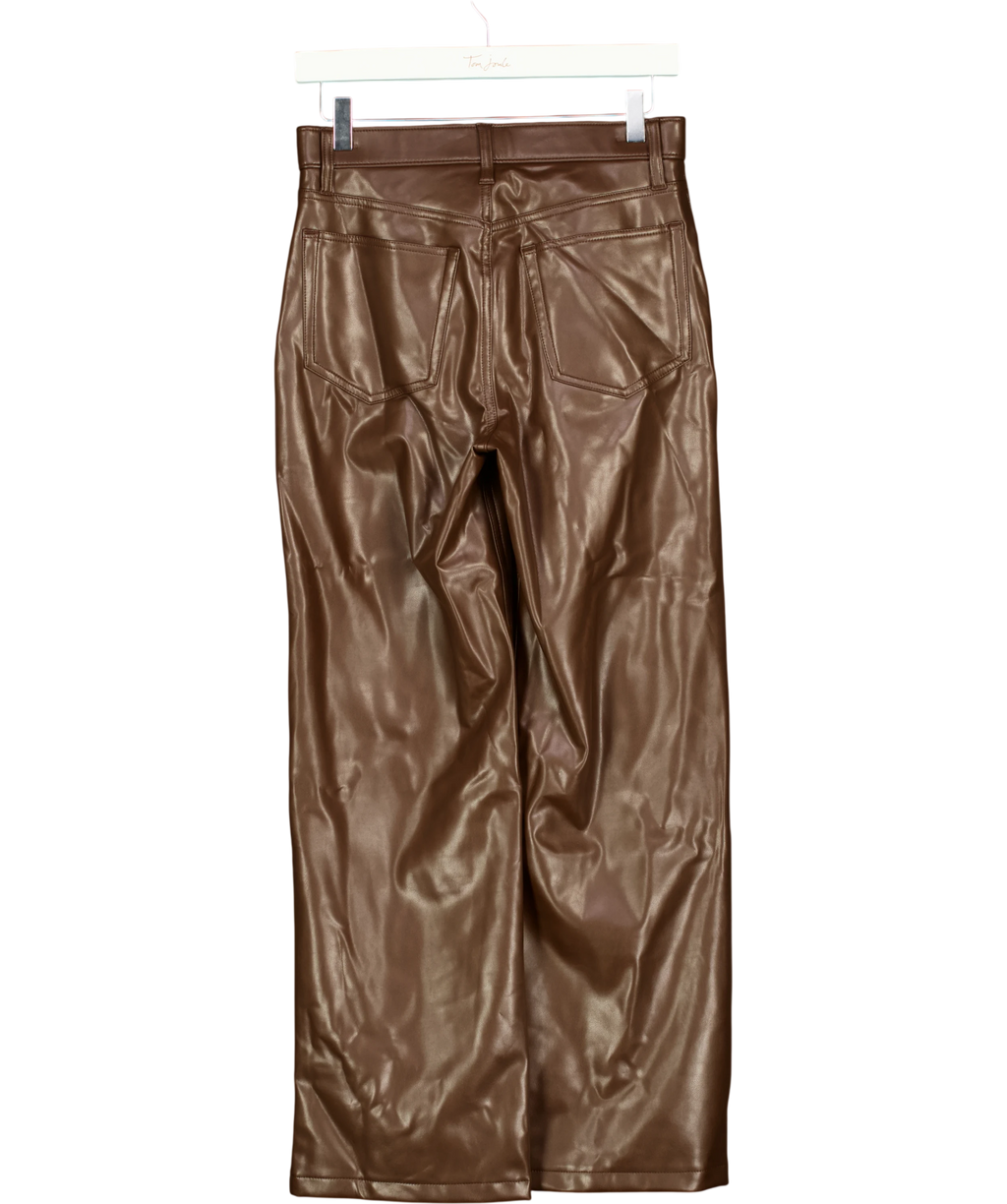 ABERCROMBIE & FITCH Abercrombie & Fitch The 90s Relaxed High Rise Faux Leather Jeans Brown W27 — Back