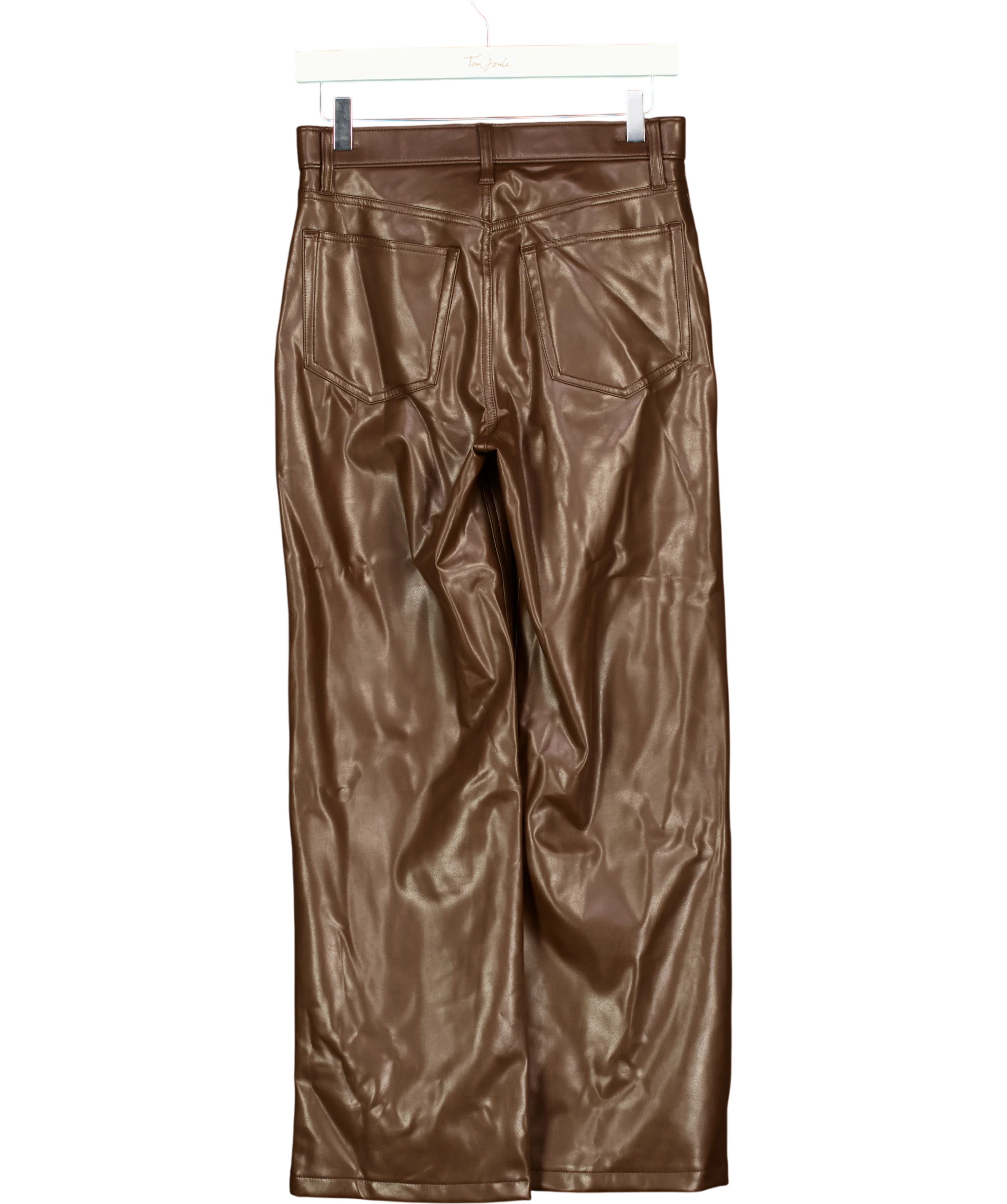 ABERCROMBIE & FITCH Abercrombie & Fitch The 90s Relaxed High Rise Faux Leather Jeans Brown W27 — Back