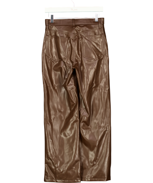 ABERCROMBIE & FITCH Abercrombie & Fitch The 90s Relaxed High Rise Faux Leather Jeans Brown W27 — Back