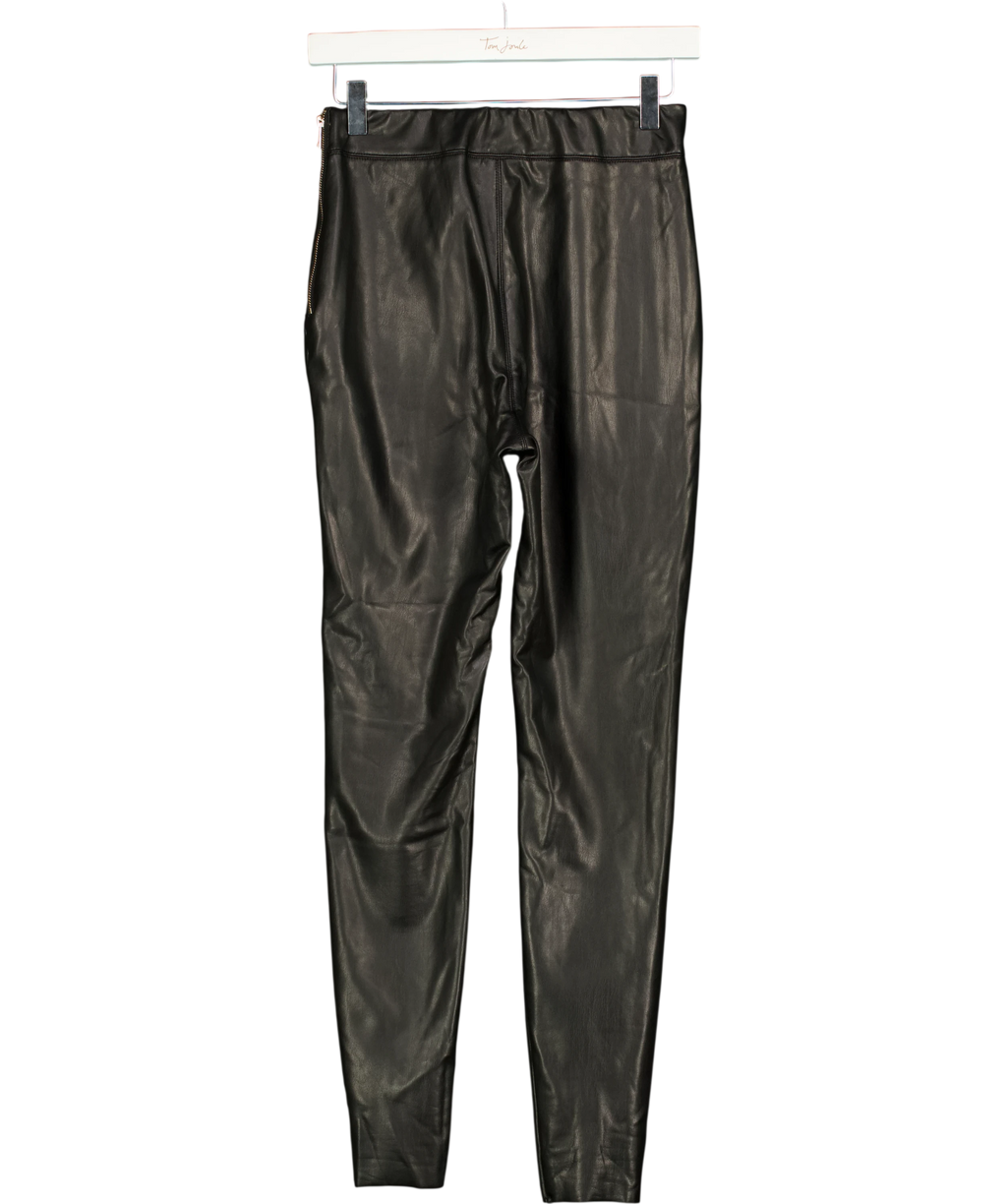 River Island Black Faux Leather Leggings UK 8 — Back