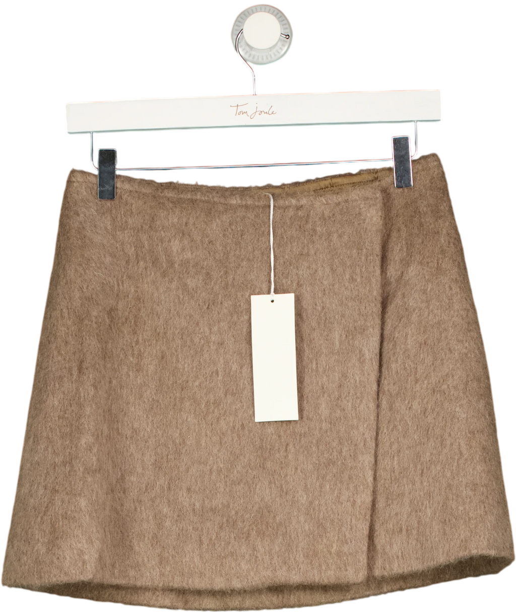 ARKET Wool-blend Mini Skirt Light Brown UK 8 — Front