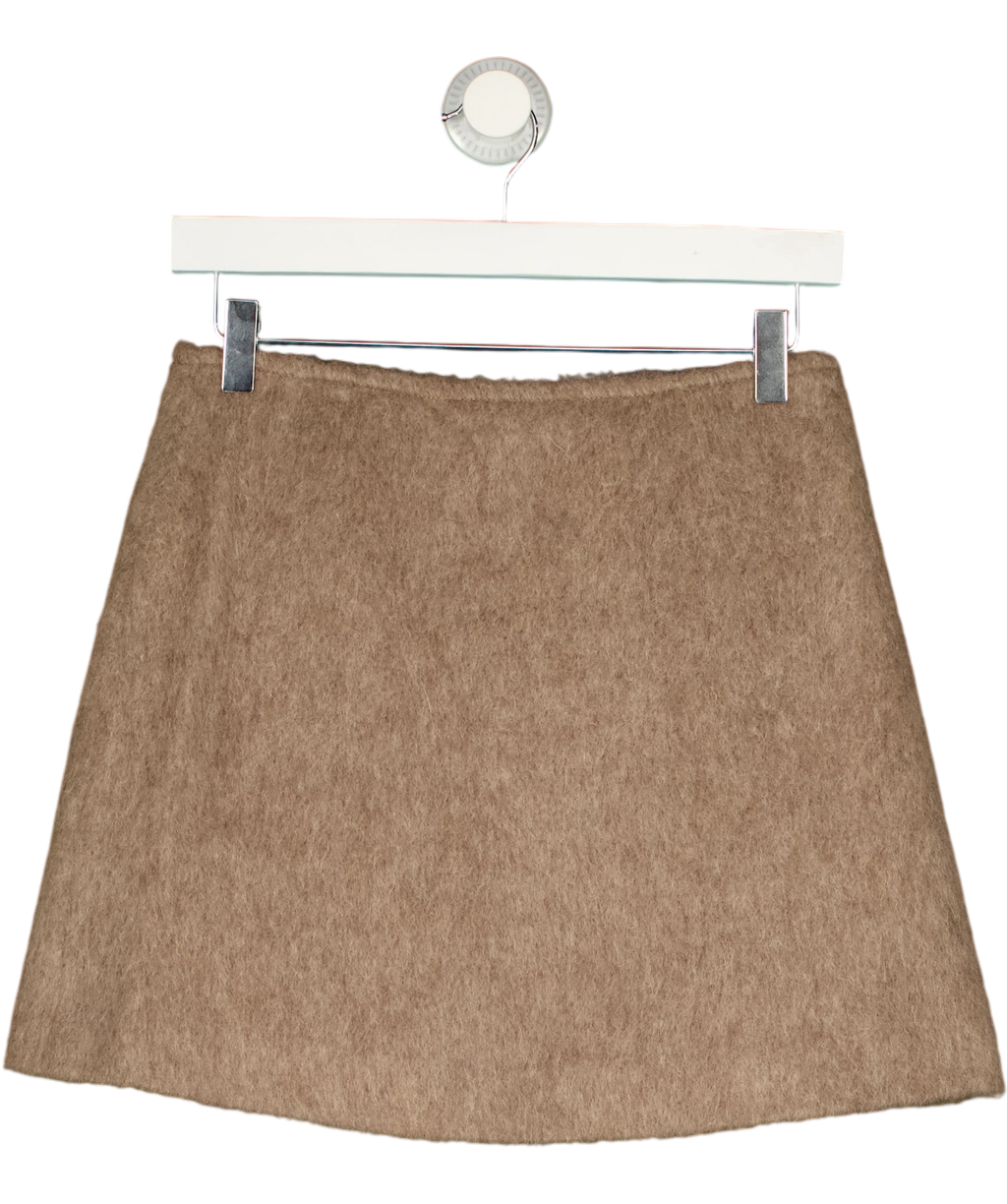 ARKET Wool-blend Mini Skirt Light Brown UK 8 — Back