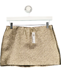 ABERCROMBIE & FITCH Gold Metallic Textured Mini Skort UK XS — Front
