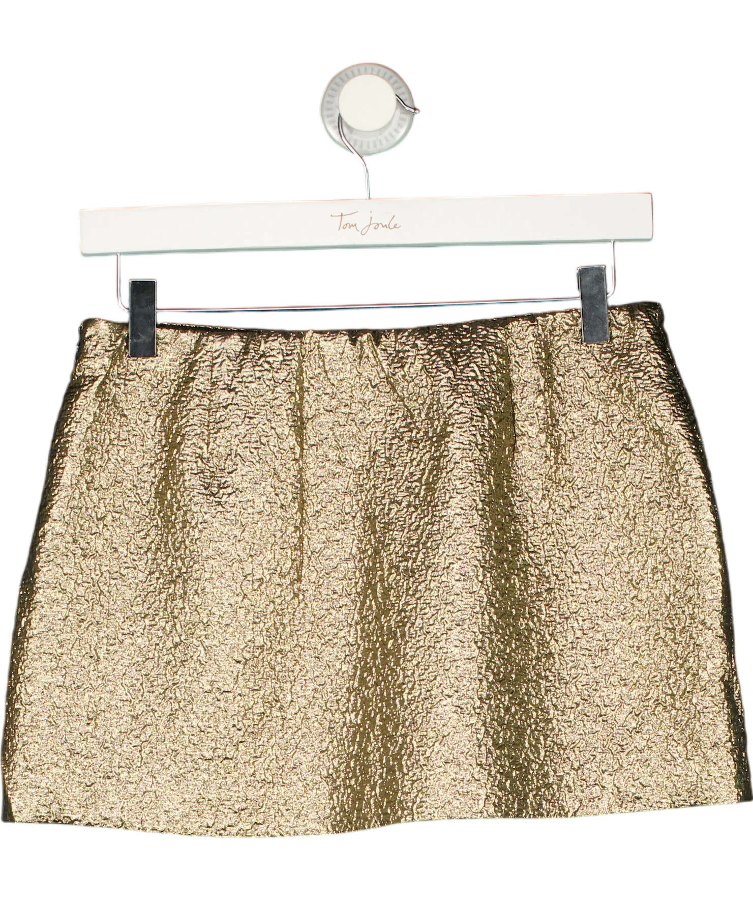 ABERCROMBIE & FITCH Gold Metallic Textured Mini Skort UK XS — Back