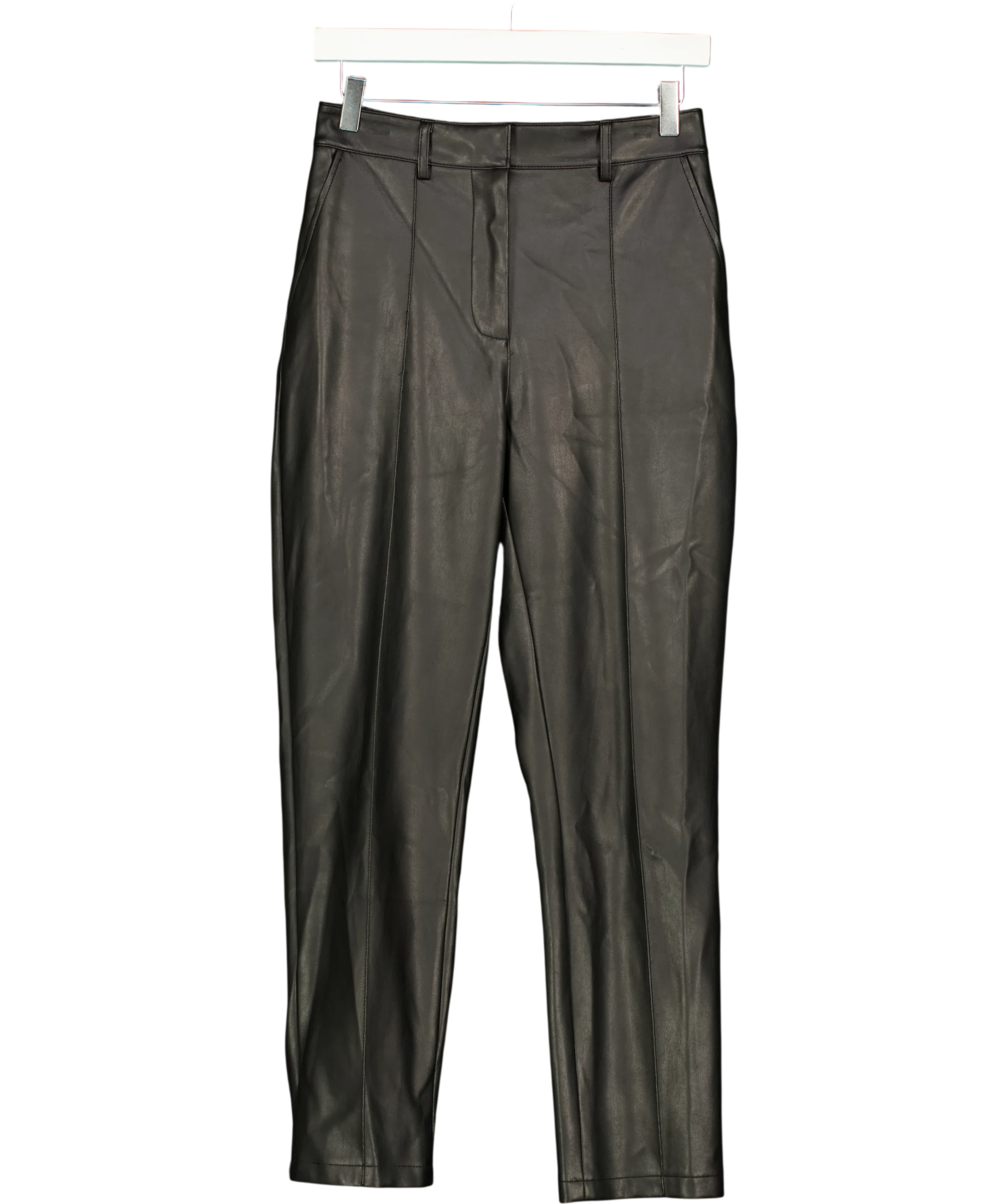 NA-KD High Rise Cropped Pants Black Size Eur 34 UK 6 — Front