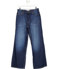 River Island Indigo Blue Relaxed Straight Leg Jeans - Short UK 8 — Front