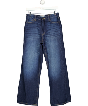 River Island Indigo Blue Relaxed Straight Leg Jeans - Short UK 8