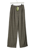 LILYSILK Grey Wide Leg Wool-flannel Suit Trousers UK 6 — Front