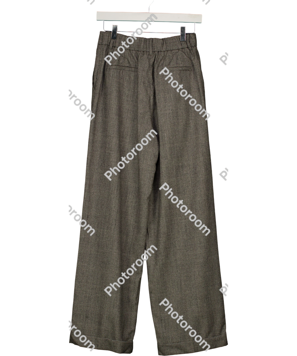 LILYSILK Grey Wide Leg Wool-flannel Suit Trousers UK 6 — Back