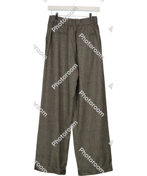 LILYSILK Grey Wide Leg Wool-flannel Suit Trousers UK 6