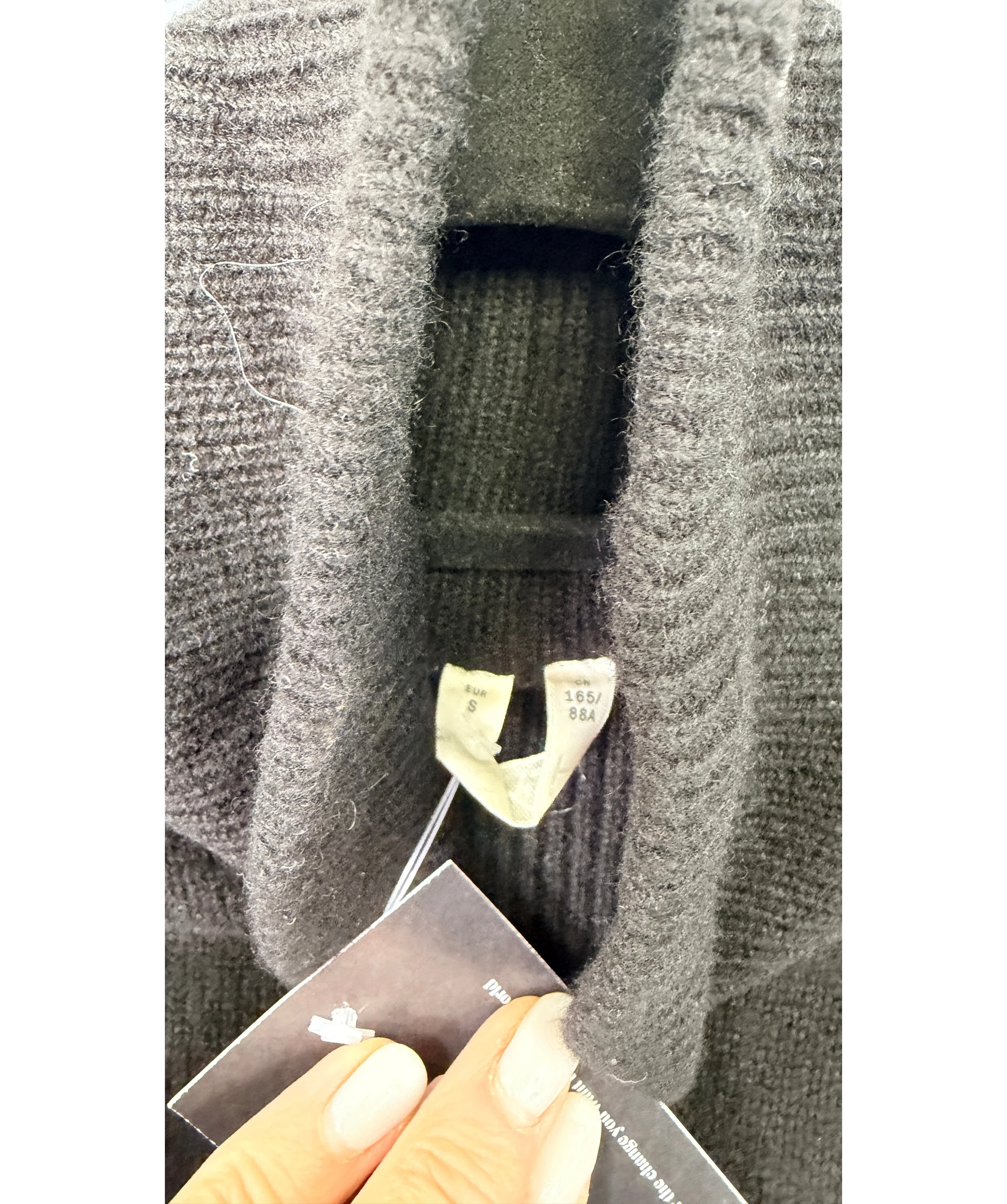 ARKET Black Raglan-sleeve Cashmere Roll-neck Jumper UK S