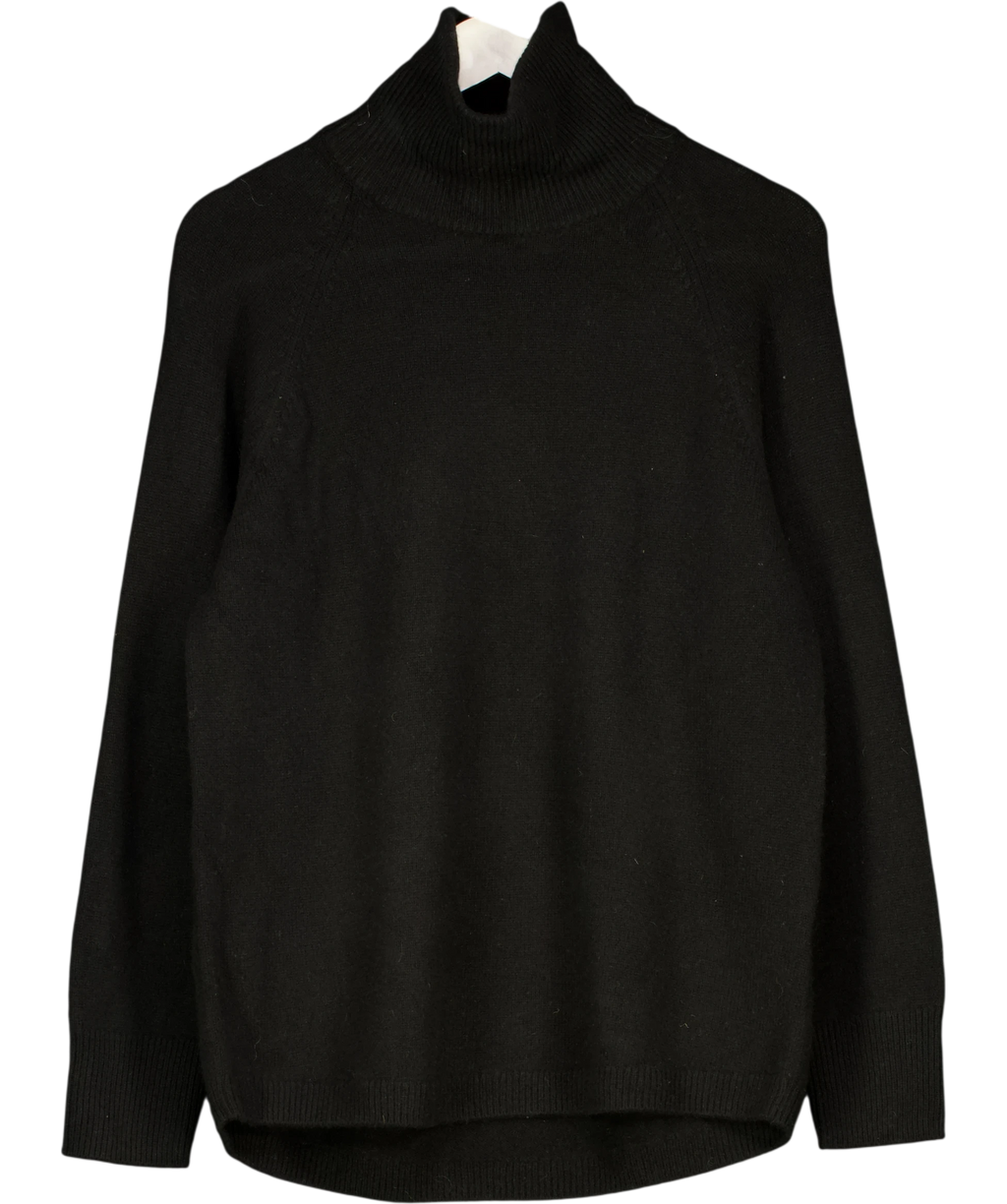 ARKET Black Raglan-sleeve Cashmere Roll-neck Jumper UK S