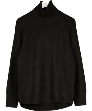 ARKET Black Raglan-sleeve Cashmere Roll-neck Jumper UK S