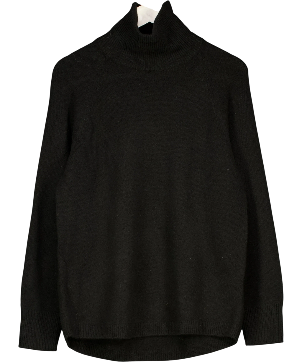 ARKET Black Raglan-sleeve Cashmere Roll-neck Jumper UK S