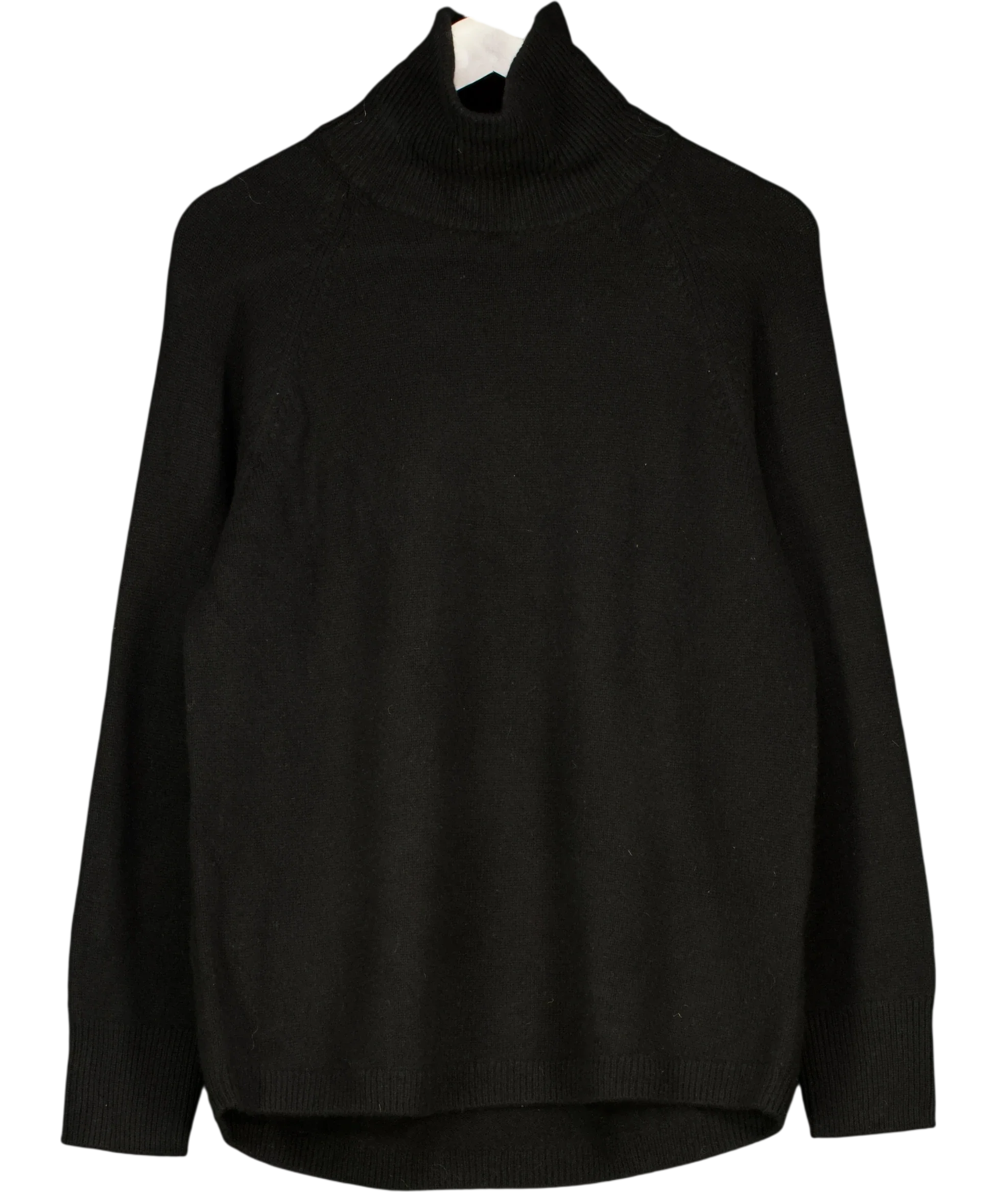 ARKET Black Raglan-sleeve Cashmere Roll-neck Jumper UK S
