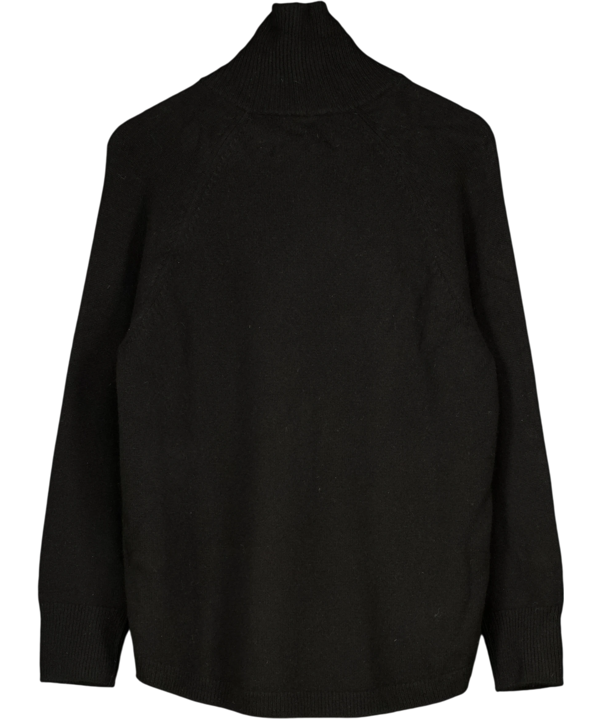 ARKET Black Raglan-sleeve Cashmere Roll-neck Jumper UK S