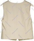 GOELIA Cream Worsted Wool Single-breasted Tailored Vest UK M — Back
