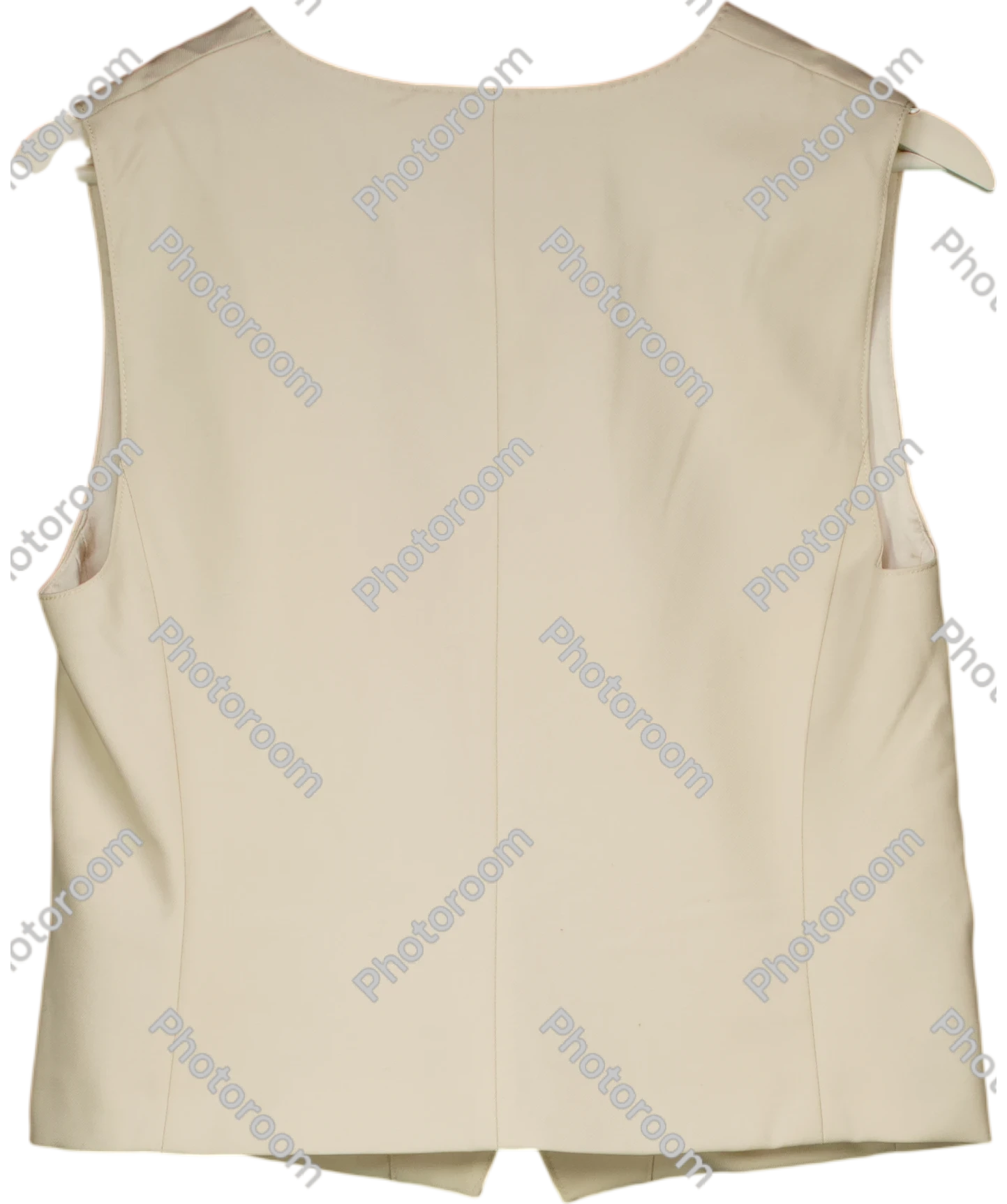 GOELIA Cream Worsted Wool Single-breasted Tailored Vest UK M — Back