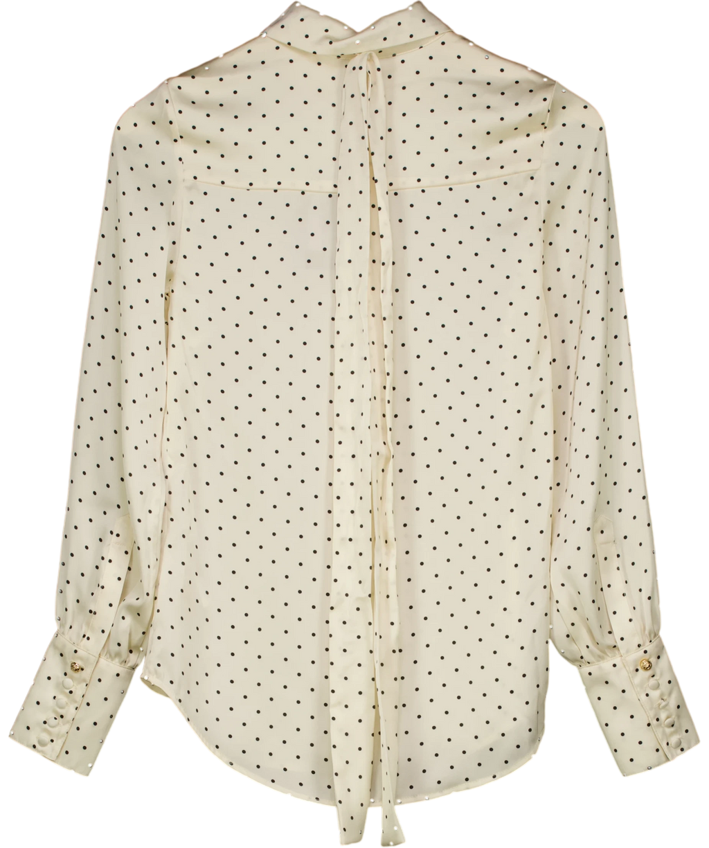 HOLLAND COOPER Penny Satin Shirt Cream Polka Dot UK 6 — Back
