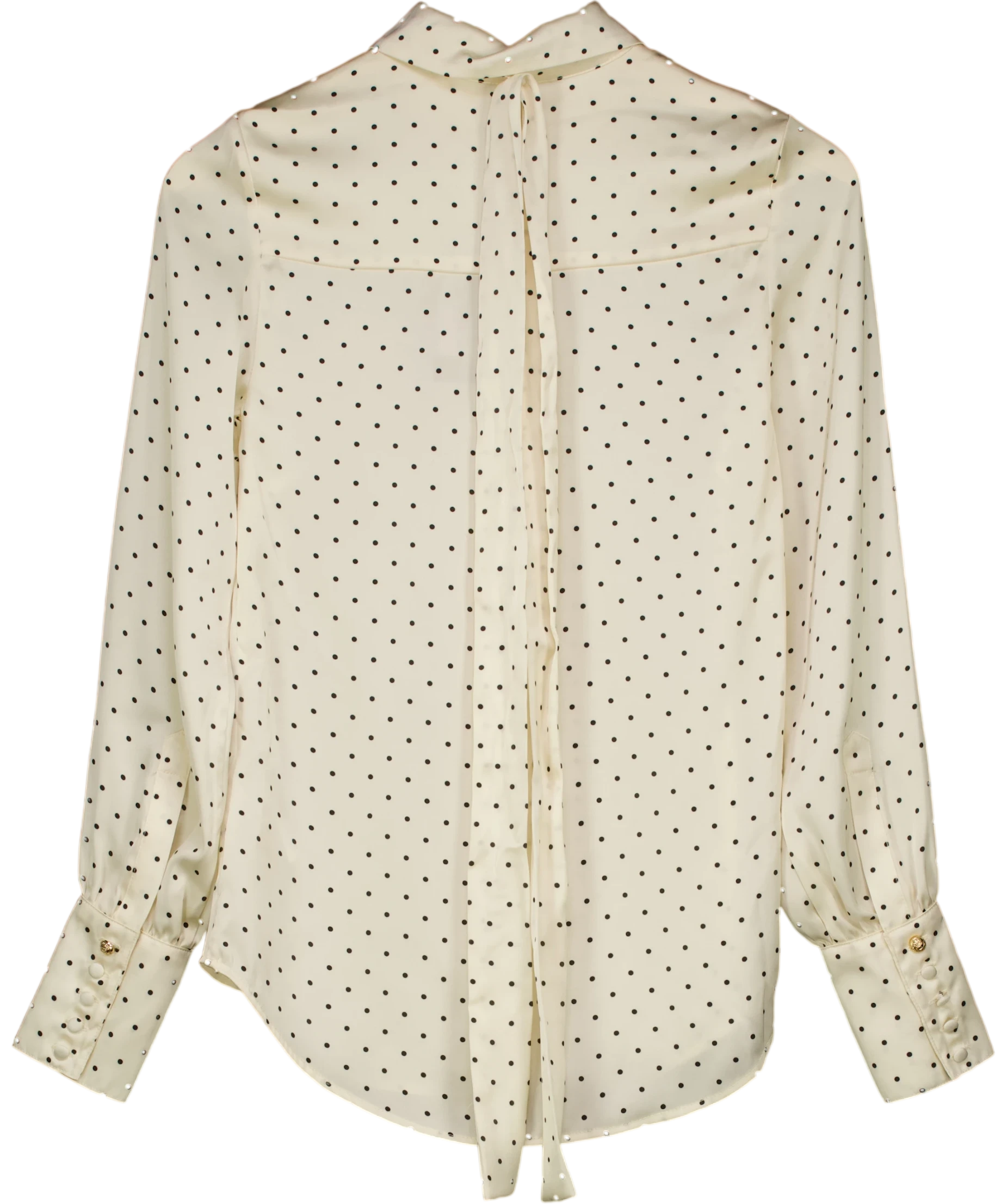 HOLLAND COOPER Penny Satin Shirt Cream Polka Dot UK 6 — Back