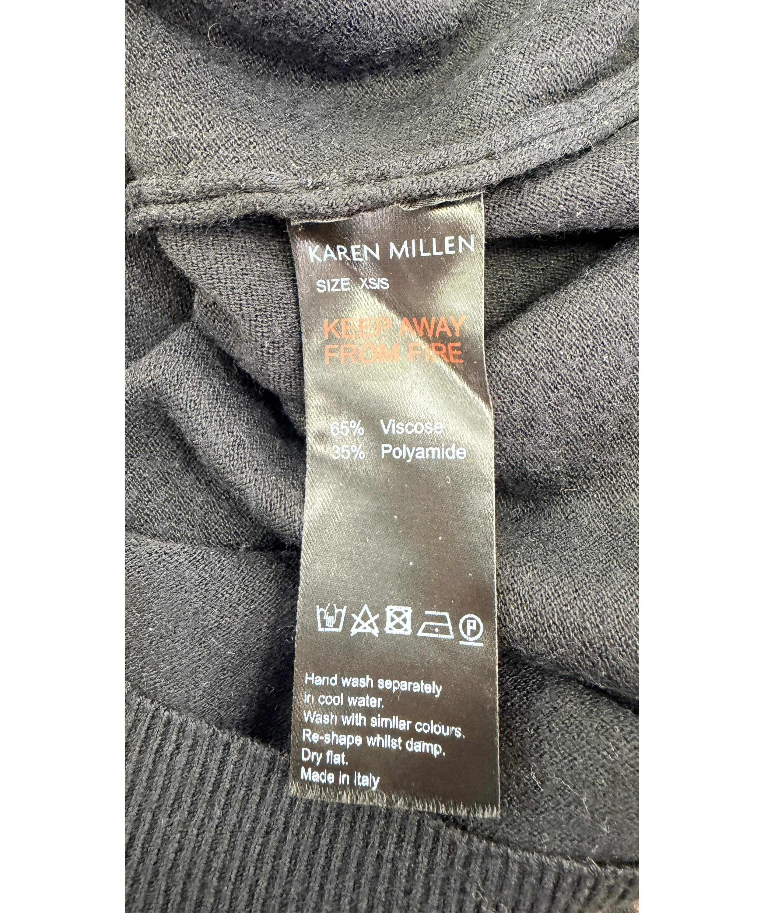KAREN MILLEN Essential Roll Neck Jumper Black UK XS/S