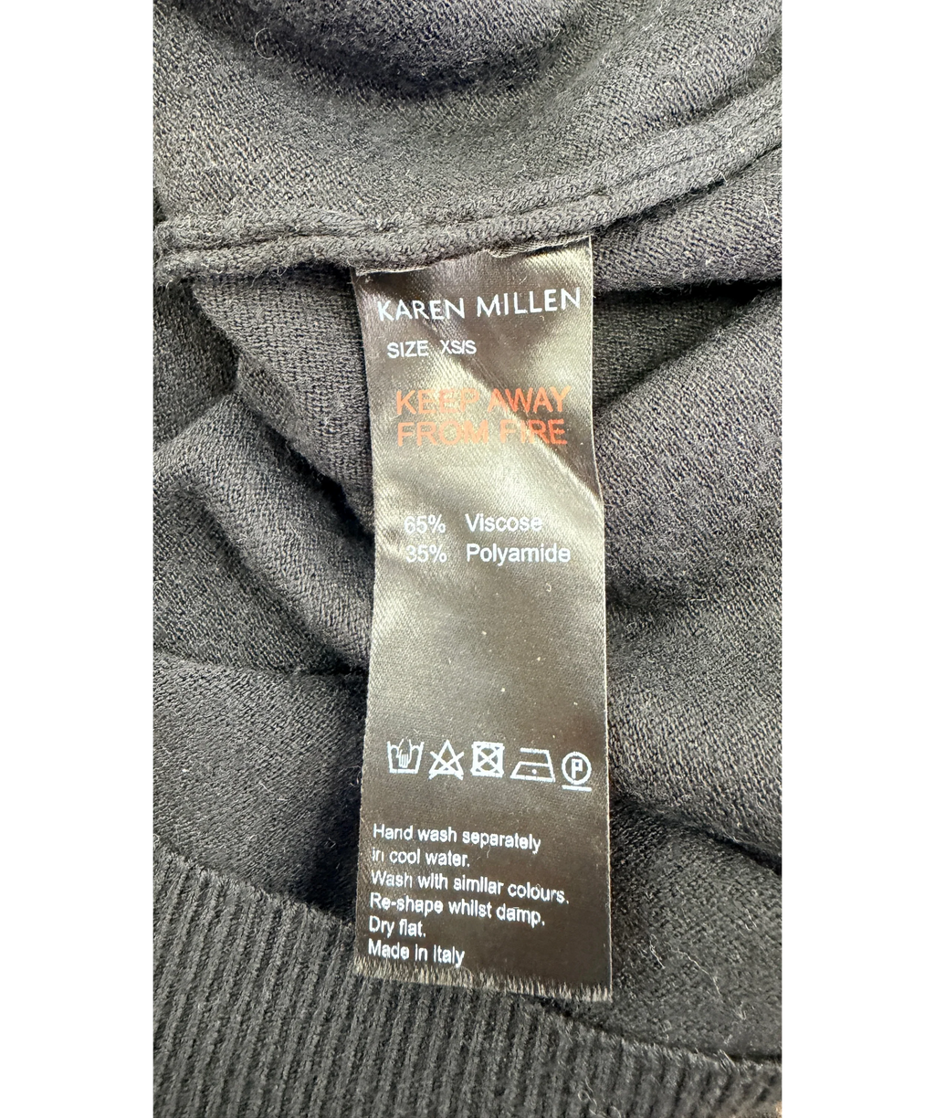 KAREN MILLEN Essential Roll Neck Jumper Black UK XS/S
