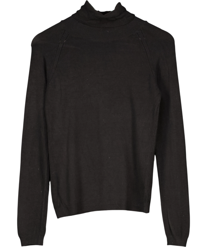KAREN MILLEN Essential Roll Neck Jumper Black UK XS/S