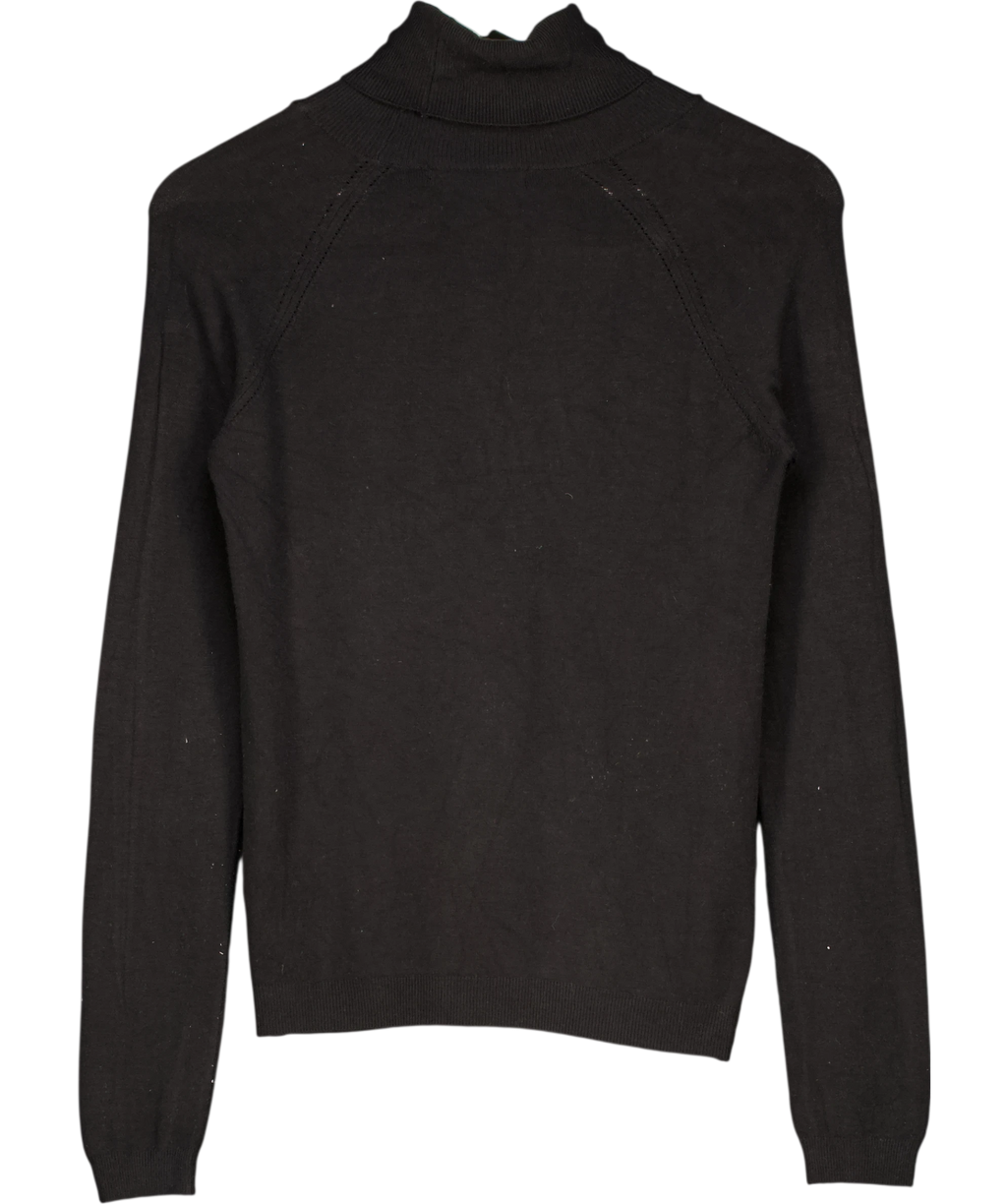 KAREN MILLEN Essential Roll Neck Jumper Black UK XS/S