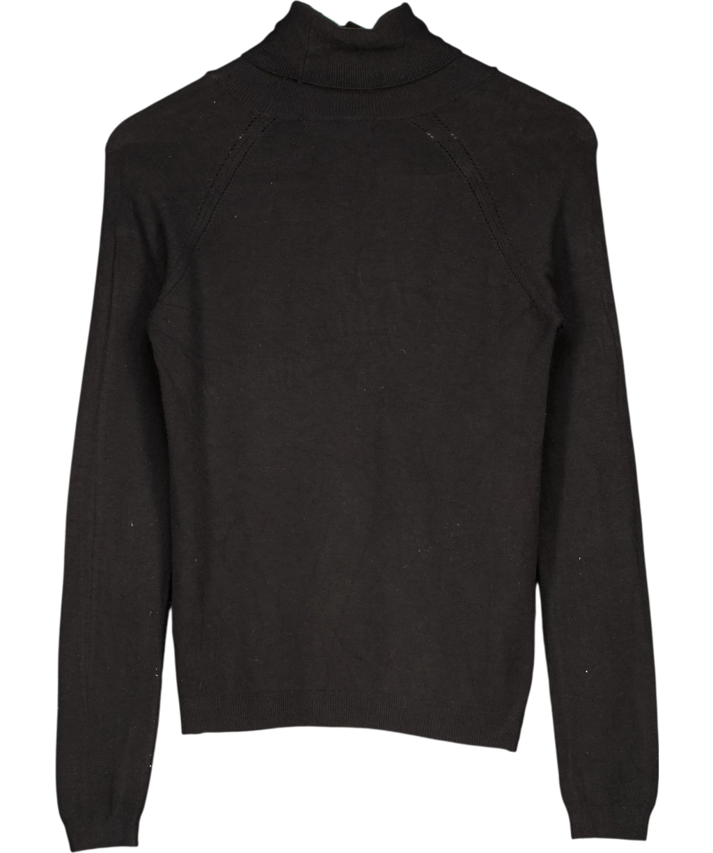 KAREN MILLEN Essential Roll Neck Jumper Black UK XS/S
