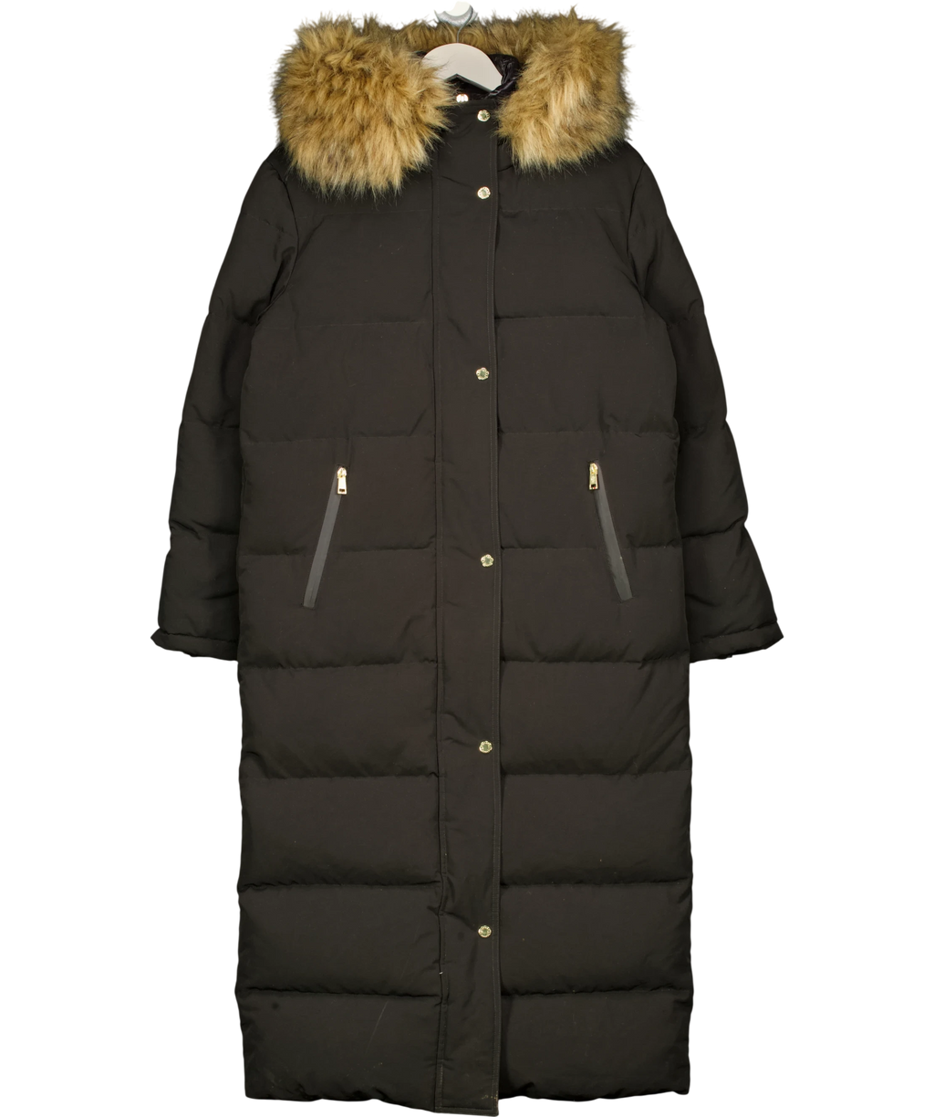 HOLLAND COOPER Black Colorado Down Filled Long Puffer Coat UK S — Front