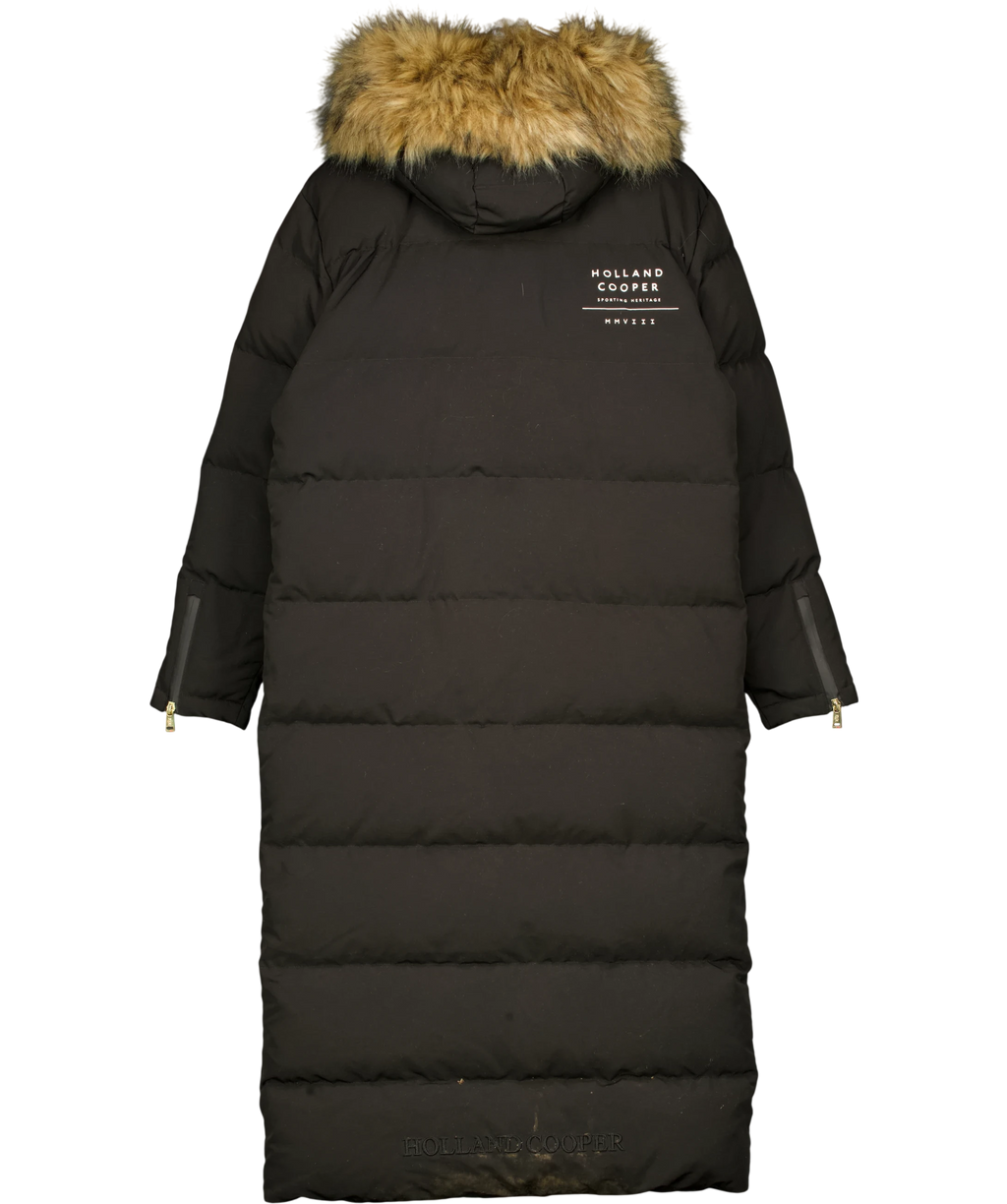 HOLLAND COOPER Black Colorado Down Filled Long Puffer Coat UK S — Back
