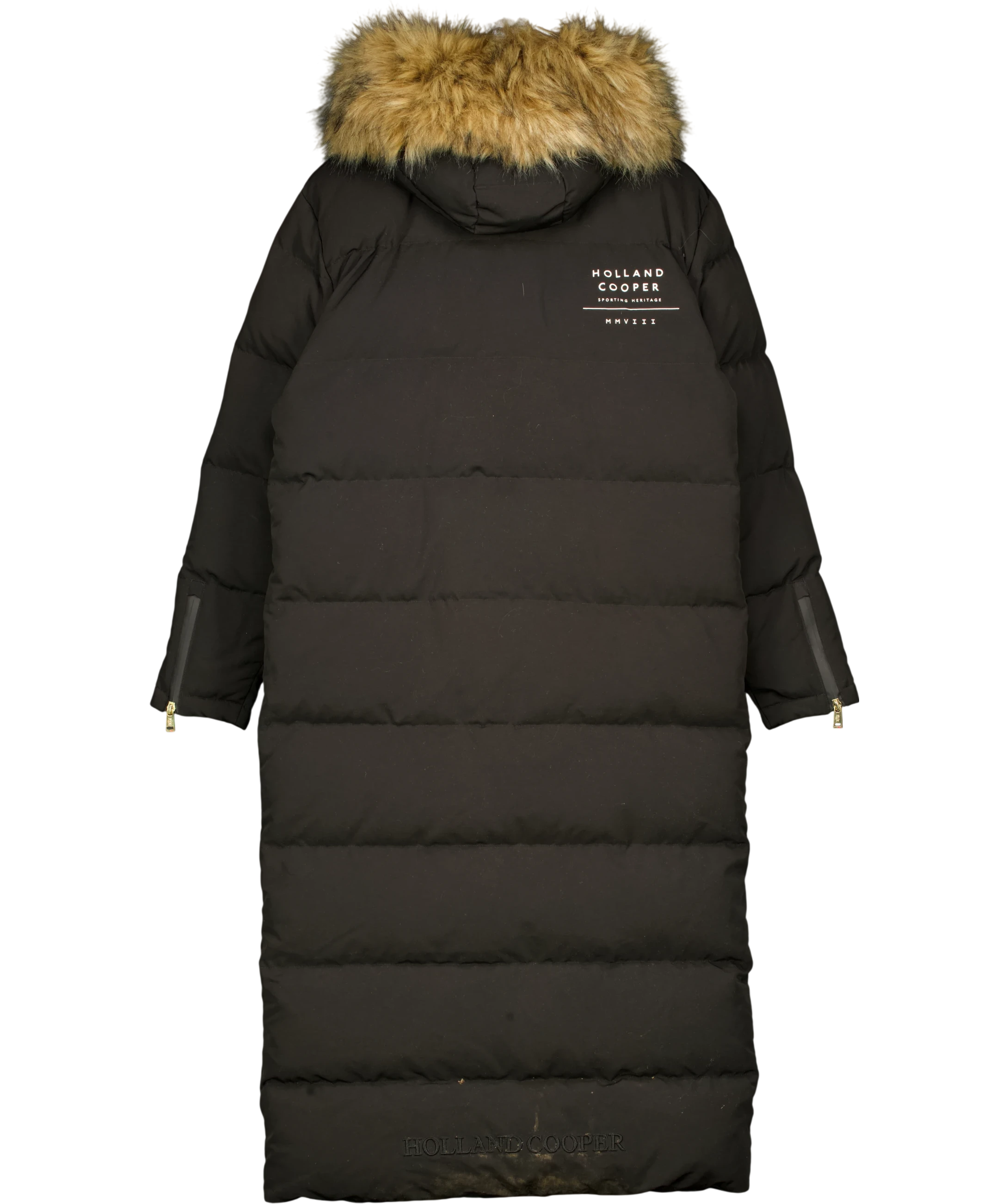 HOLLAND COOPER Black Colorado Down Filled Long Puffer Coat UK S — Back