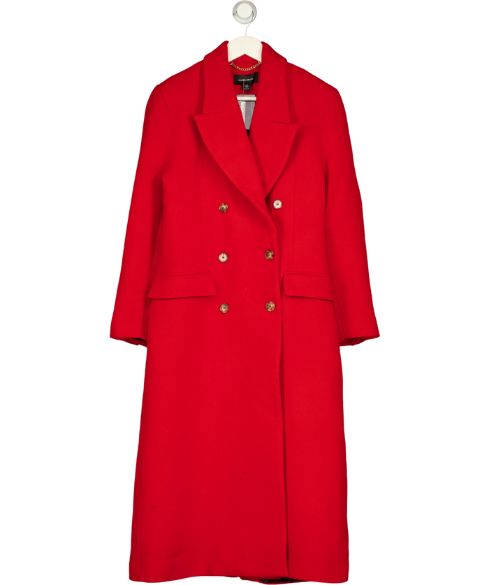 KAREN MILLEN Red Tailored Double Breasted  Wool Blend Coat UK 8