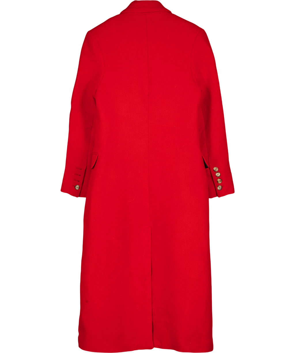 KAREN MILLEN Red Tailored Double Breasted  Wool Blend Coat UK 8 — Back