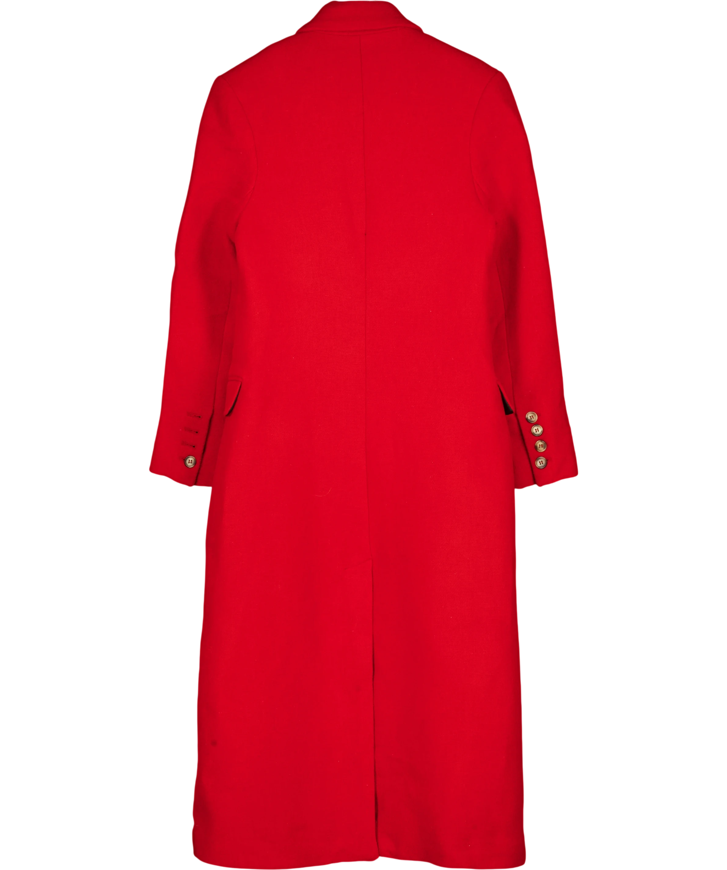 KAREN MILLEN Red Tailored Double Breasted  Wool Blend Coat UK 8 — Back