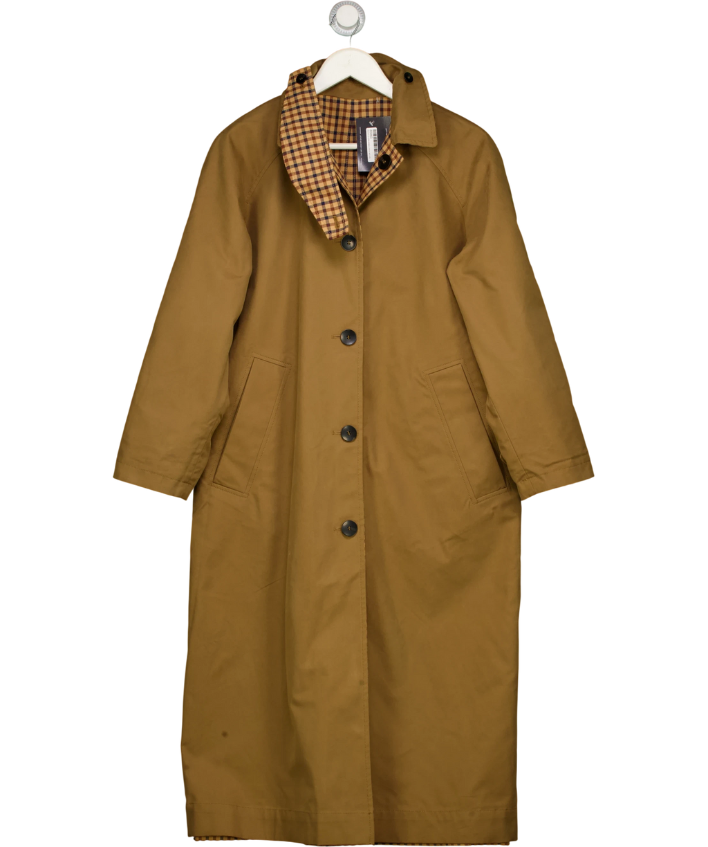 ZARA Beige Zw Collection Reversible Checks Trench Coat UK XS